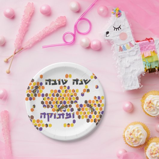 Ein süßes neues Jahr oben dienen Pappteller (Party)