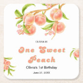 Ein süßes Pfirsichobst 1. Geburtstag Rechteckiger Pappuntersetzer (Vorderseite)