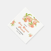 Ein süßes Pfirsichobst 1. Geburtstag Serviette (Ecke)