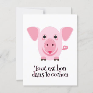 Ein süßes rosa Schwein lustiges Geschenk zum Boss- Postkarte