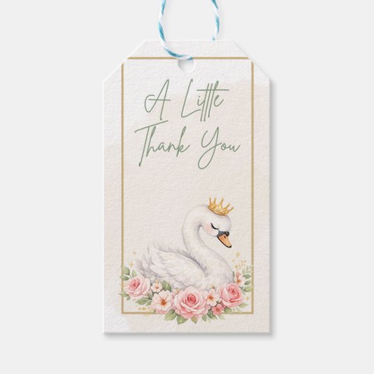 Ein süßes Schwan-Geschenk-Tag Geschenkanhänger (Vorderseite)