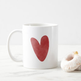 Ein süßes, solides rotes Herz Kaffeetasse