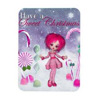 Ein süßes Weihnachten :: Pink Cookie Poser Girl Magnet