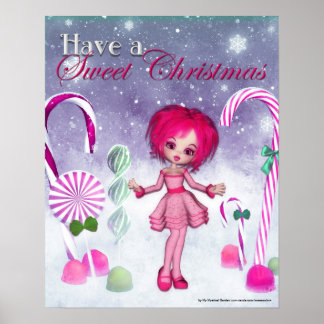 Ein süßes Weihnachten :: Pink Cookie Poser Girl Poster