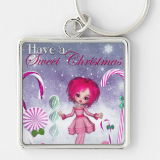 Ein süßes Weihnachten :: Pink Cookie Poser Girl Schlüsselanhänger