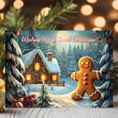 Ein süßes Weihnachtsgingerbrot wünschen Feiertagskarte
