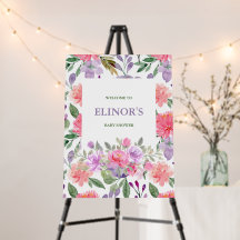 Ein Sweet Baby Girl Lila Floral Baby Duschzeichen