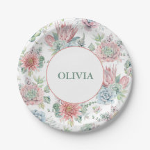 Ein Sweet Baby Girl Lila & Pink Baby Dusche Teller