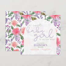 Ein Sweet Baby Girl Lila & Pink Floral Baby Dusche