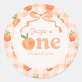 Ein Sweet Peach Birthday Sticker (Vorderseite)