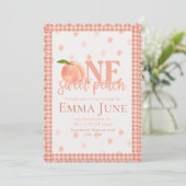 Ein Sweet Peach | Einladung zum ersten Geburtstag (Stehend Vorderseite)