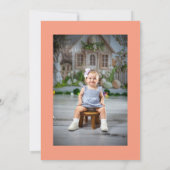 Ein Sweet Peach Fruit Foto 1. Geburtstag Einladung (Rückseite)