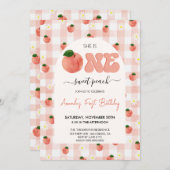 Ein Sweet Peach Geburtstag Einladung (Vorne/Hinten)