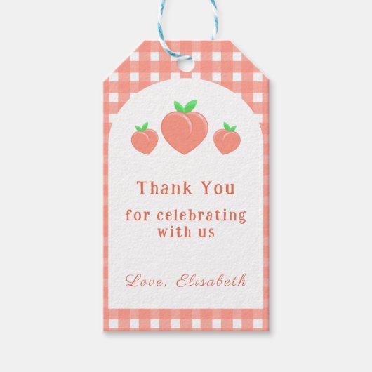 Ein Sweet Peach Geburtstag Geschenkanhänger (Vorderseite)