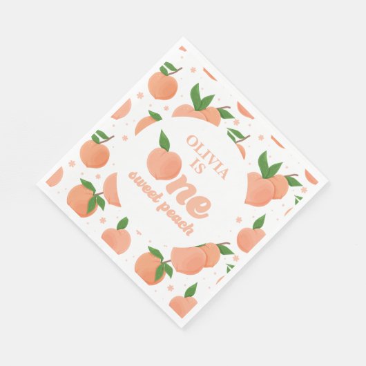 Ein Sweet Peach Geburtstag Serviette (Ecke)