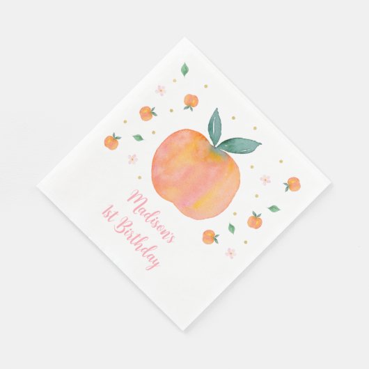 Ein Sweet Peach Geburtstag Serviette (Ecke)