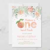 Ein Sweet Peach Girl zum ersten Geburtstag Einladung (Vorderseite)