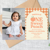 Ein Sweet Peach Picture erstes Party zum 1. Geburt Einladung