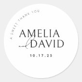 Ein Sweet Vielen Dank Gastgeschenk Hochzeit Aufkle Runder Aufkleber (Vorderseite)