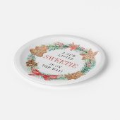 Ein Sweetis ist auf dem Weg Weihnachtsdusche Pappteller (Schrägansicht)