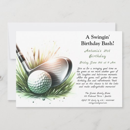 Ein Swingin's Birthday Bash T-Shirt Up for Fun! Einladung (Vorderseite)