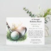 Ein Swingin's Birthday Bash T-Shirt Up for Fun! Einladung (Stehend Vorderseite)