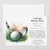 Ein Swingin's Birthday Bash T-Shirt Up for Fun! Einladung (Vorne/Hinten)