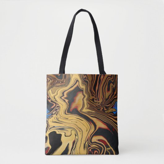 Ein Swirl aus schwarz, Gold, Royal Blue und Rot Tasche (Vorderseite)