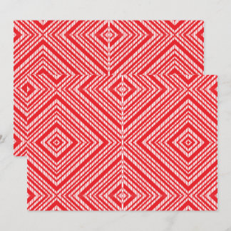 Ein symmetrisches Muster mit rot, orange und p Einladung