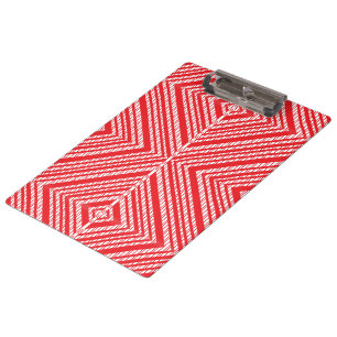 Ein symmetrisches Muster mit rot, orange und p Klemmbrett