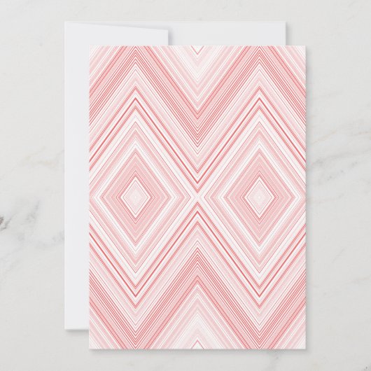 Ein symmetrisches Muster mit roten und rosa Motive Einladung (Vorderseite)