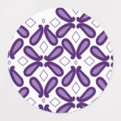 Ein symmetrisches Muster mit weißem und lila m Etiketten (Design 1)