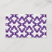 Ein symmetrisches Muster mit weißem und lila m Visitenkarte (Rückseite)