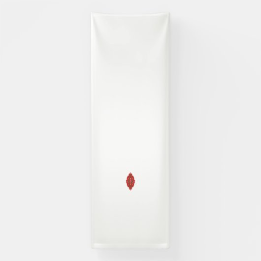 Ein symmetrisches rotes Grafikdesign mit geometris Banner (Vertikal)