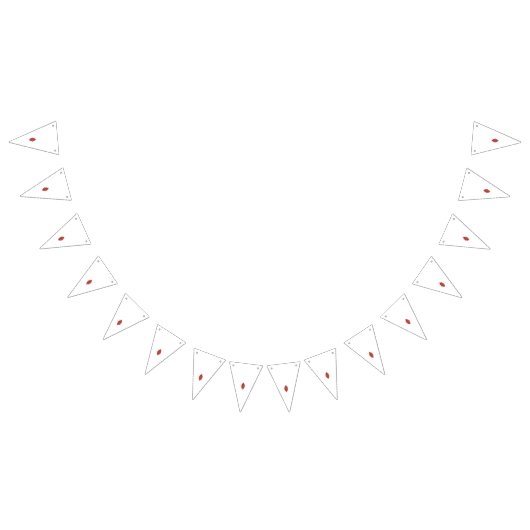 Ein symmetrisches rotes Grafikdesign mit geometris Wimpelkette (Alle)