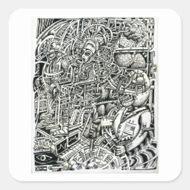 Ein Systemschock (elektrischer Stuhl) Quadratischer Aufkleber