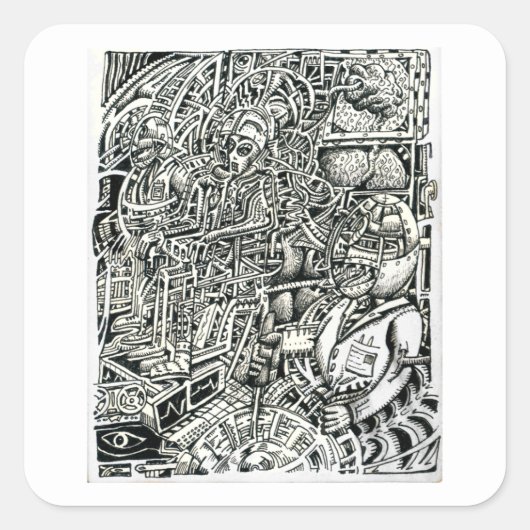 Ein Systemschock (elektrischer Stuhl) Quadratischer Aufkleber (Vorderseite)