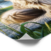 Ein Tabby Cat Ruhen in einer ruhigen Landschaft Poster (Ecke)