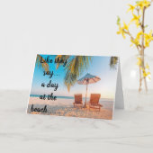 EIN *TAG AM STRAND* GEBURTSTAG WÜNSCHT KARTE (Gelbe Blume)