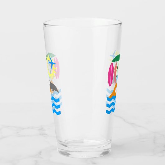 Ein Tag am Strand Glas (Links)