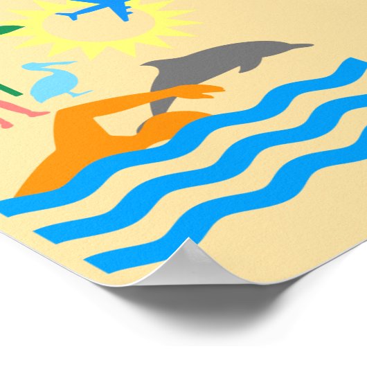 Ein Tag am Strand Poster (Ecke)