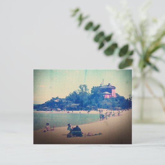 Ein Tag am Strand Postkarte (Stehend Vorderseite)