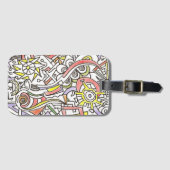 Ein Tag am Strand-Whimsical-Doodle Gepäckanhänger (Vorderseite (Horizontal))