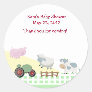 Ein Tag auf dem Bauernhof Baby Shower Favor Sticke Runder Aufkleber
