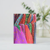 Ein Tag auf dem Stoffmarkt Postkarte (Stehend Vorderseite)