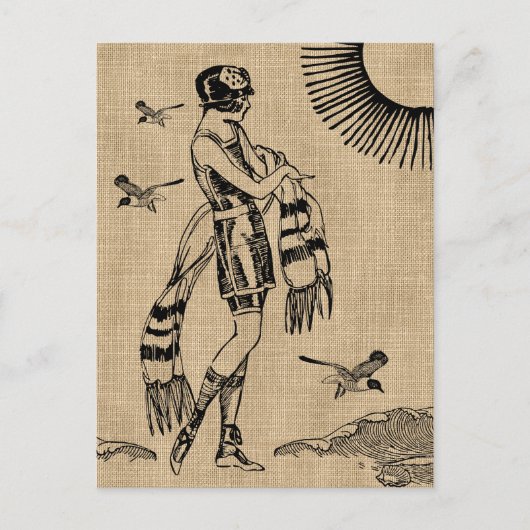 Ein Tag auf der Strandpostkarte Postkarte (Vorderseite)