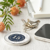 Ein Tag auf Zeit Sobriety Jahrestag Blau Schlüsselanhänger (Seite)