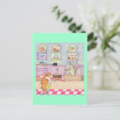 Ein Tag bei der Bank Postkarte (Stehend Vorderseite)