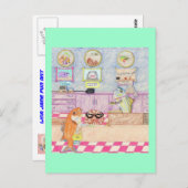 Ein Tag bei der Bank Postkarte (Vorne/Hinten)