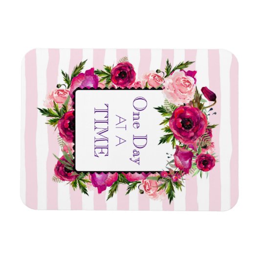 Ein Tag bei einem Blumenzitat Magnet (Horizontal)